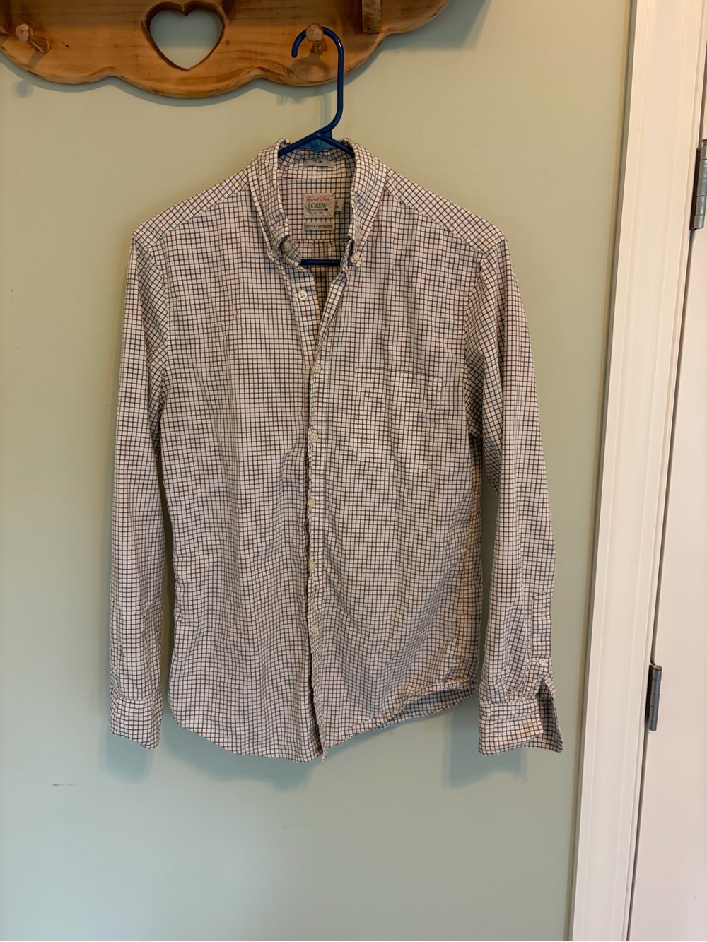 J. Crew Men's Blue & White Checked Button-Down Shirt